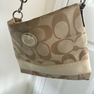 Coach Beige Signature Shoulder Bag